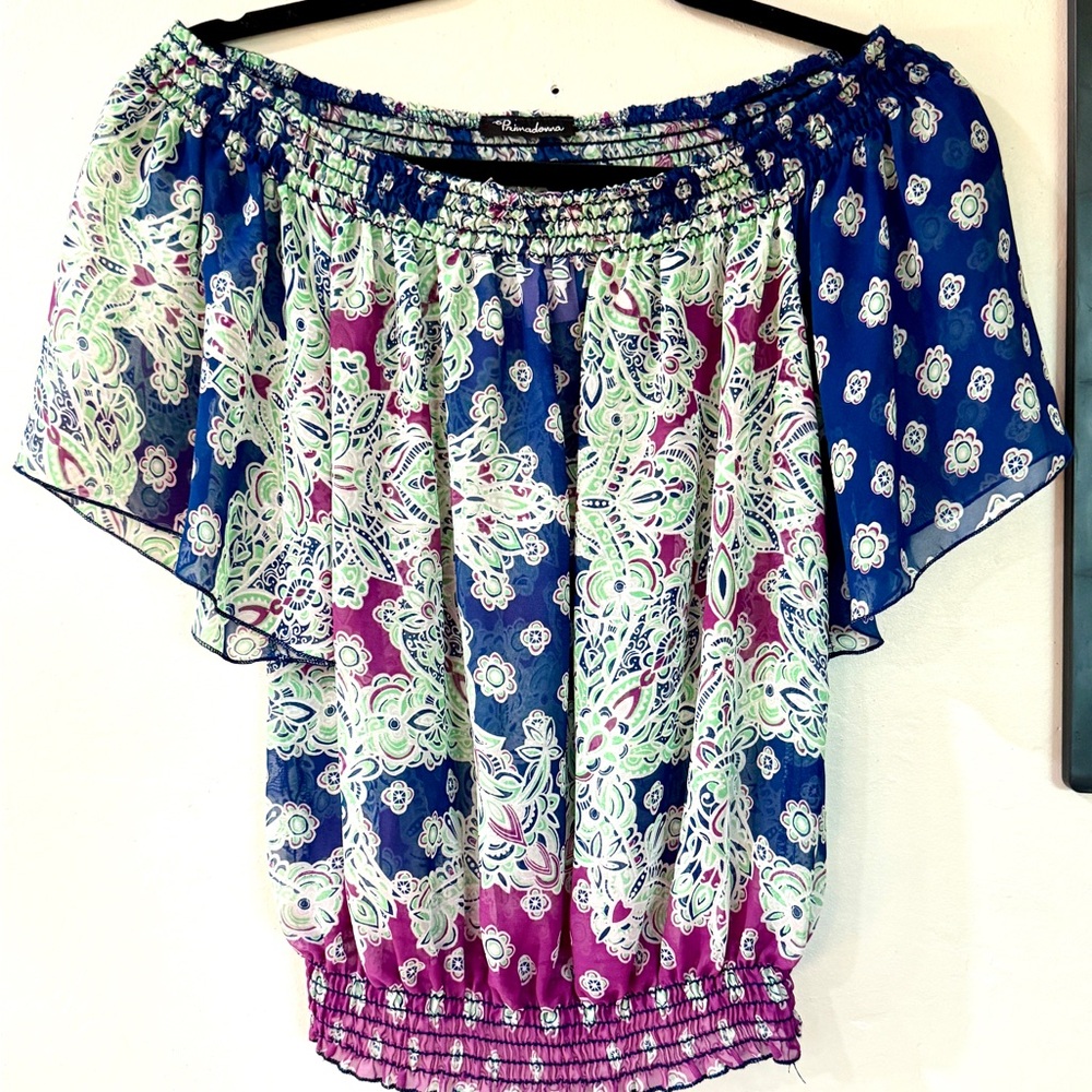 Prima Donna Blue and Pink Floral Blouse
